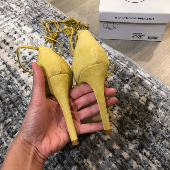 Suede lace up fringe stiletto - Picture 9 of 10